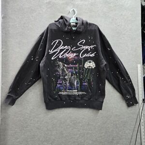 Dare Sport‎ Men Hoodie L Black Graphic Night Desert Wolf Splatter 550